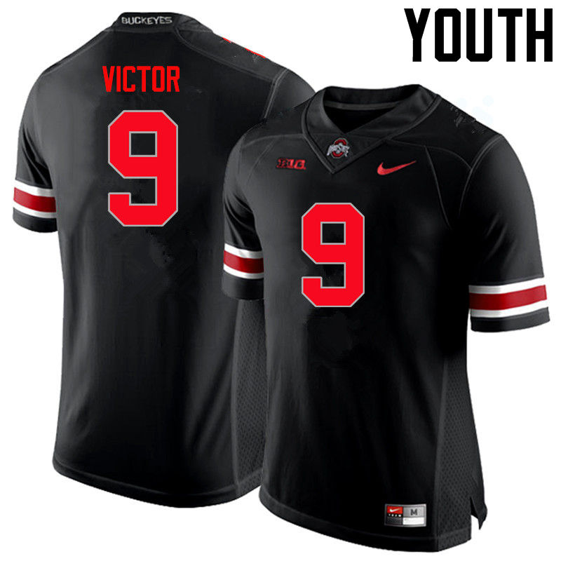 Youth Ohio State Buckeyes #9 Binjimen Victor College Football Jerseys Limited-Black